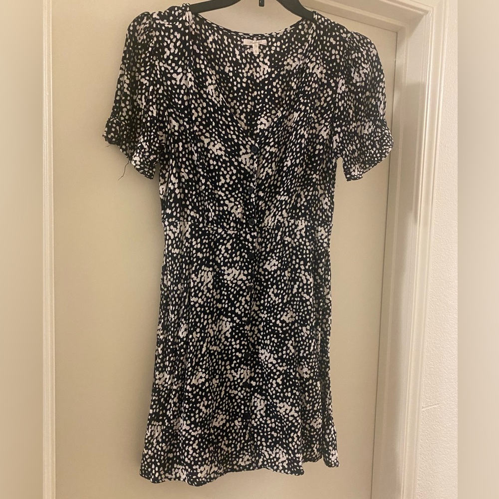 Maurices Black and White Flutter Sleeve Sundress